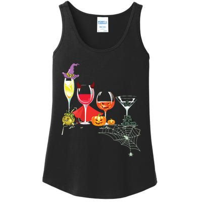 Women Spellbind Wine Glass Of Witchcraft Halloween Vneck Ladies Essential Tank