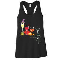 Women Spellbind Wine Glass Of Witchcraft Halloween Vneck Women's Racerback Tank