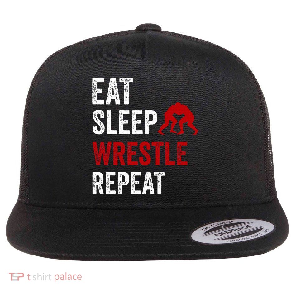 Wrestling Sport Flat Bill Trucker Hat