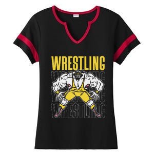 Wrestling Sport Wrestler Wrestle Wrestlers Wrestling Ladies Halftime Notch Neck Tee