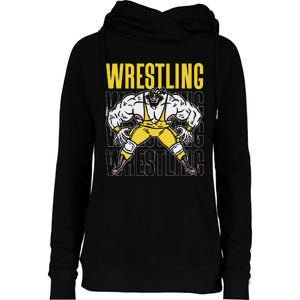 Wrestling Sport Wrestler Wrestle Wrestlers Wrestling Womens Funnel Neck Pullover Hood