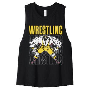 Wrestling Sport Wrestler Wrestle Wrestlers Wrestling Women's Racerback Cropped Tank