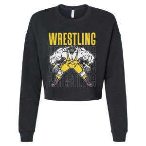 Wrestling Sport Wrestler Wrestle Wrestlers Wrestling Cropped Pullover Crew