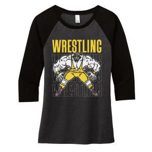 Wrestling Sport Wrestler Wrestle Wrestlers Wrestling Women's Tri-Blend 3/4-Sleeve Raglan Shirt