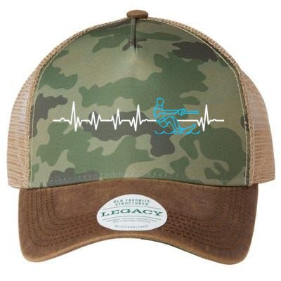 Water Skier Waterski Wakeboarding Water Skiing Heartbeat Gift Legacy Tie Dye Trucker Hat