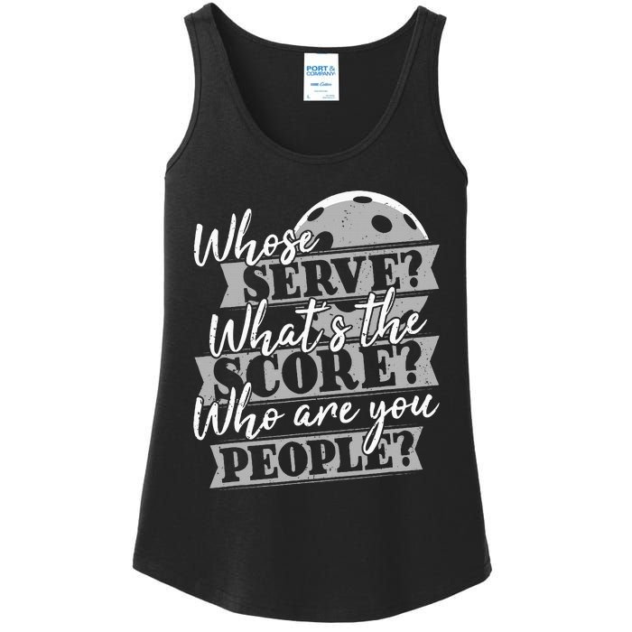 Whose Serve WhatS The Score Funny Pickleball Paddleball Ladies Essential Tank