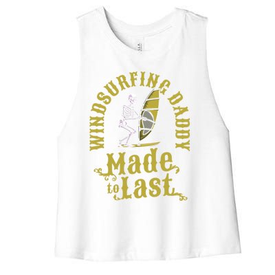 Windsurfer Skeleton Windsurfing Windsurf Fathers Day Dad Gift Women's Racerback Cropped Tank