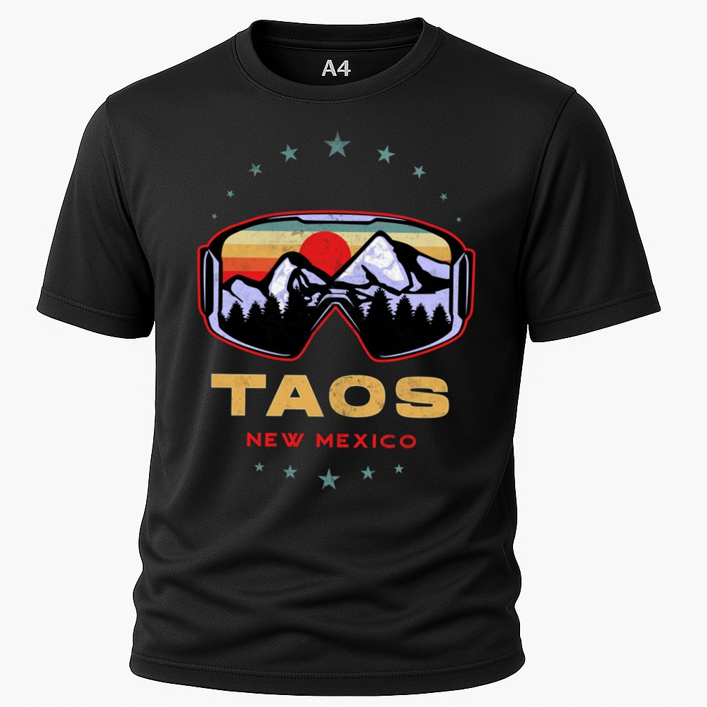 Winter Sport With Ski Or Snowboard Or Taos New Mexico Gift Cooling Performance Crew T-Shirt