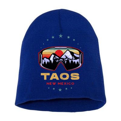 Winter Sport With Ski Or Snowboard Or Taos New Mexico Gift Short Acrylic Beanie