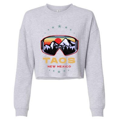 Winter Sport With Ski Or Snowboard Or Taos New Mexico Gift Cropped Pullover Crew