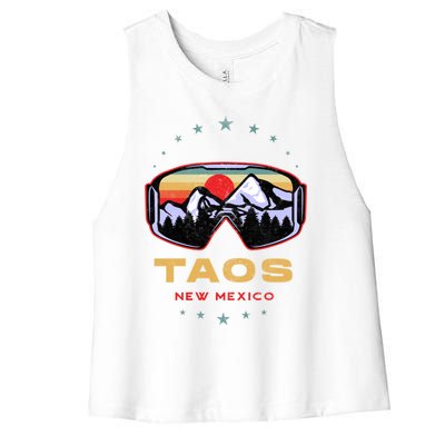 Winter Sport With Ski Or Snowboard Or Taos New Mexico Gift Women's Racerback Cropped Tank