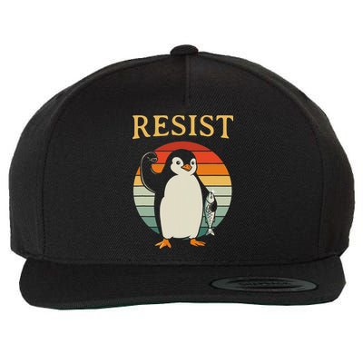 We Stand With Penguins - Resist Penguins Funny Graphic Wool Snapback Cap
