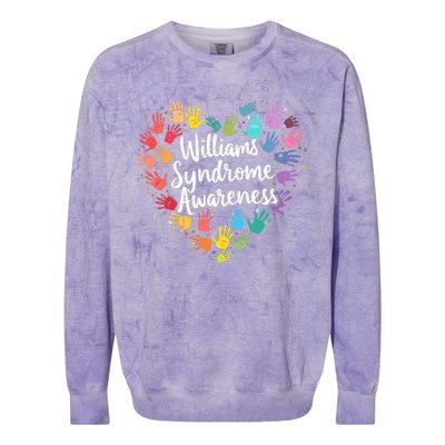 Williams Syndrome Warrior Awareness Colorblast Crewneck Sweatshirt