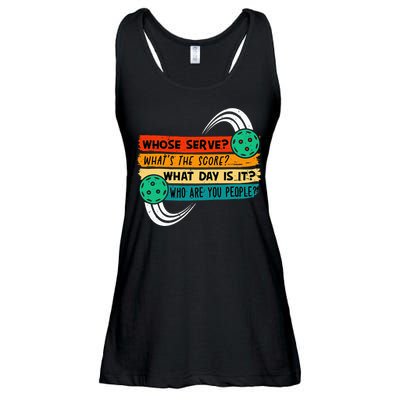 Whose Serve Who Are You People Pickleball Player Ladies Essential Flowy Tank