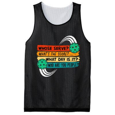 Whose Serve Who Are You People Pickleball Player Mesh Reversible Basketball Jersey Tank