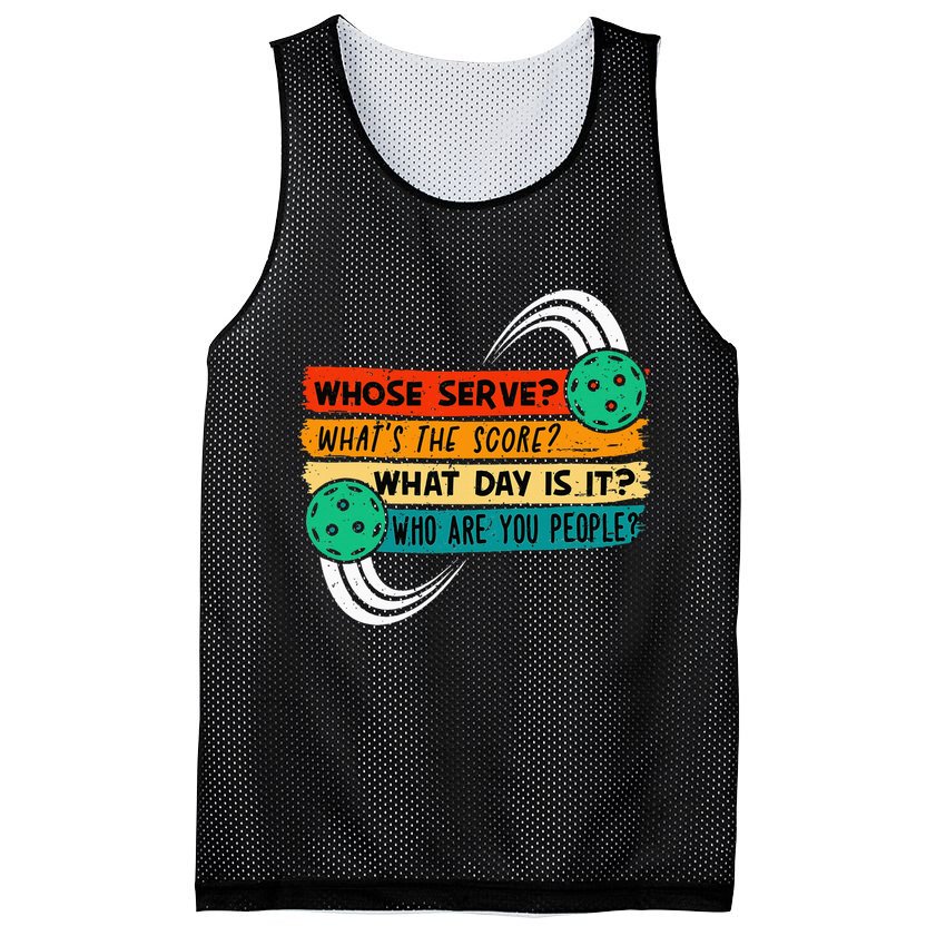 Whose Serve Who Are You People Pickleball Player Mesh Reversible Basketball Jersey Tank