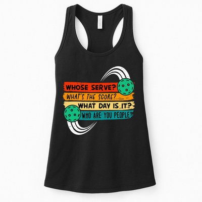 Whose Serve Who Are You People Pickleball Player Womens Tank Top