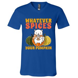 Whatever Spices Your Pumpkin Autumn Halloween Thanksgiving V-Neck T-Shirt