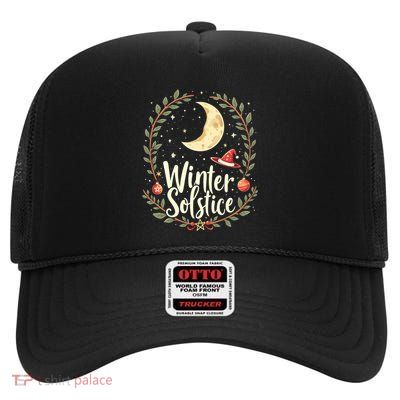 Winter Solstice Yule Pagan Gift High Crown Mesh Back Trucker Hat