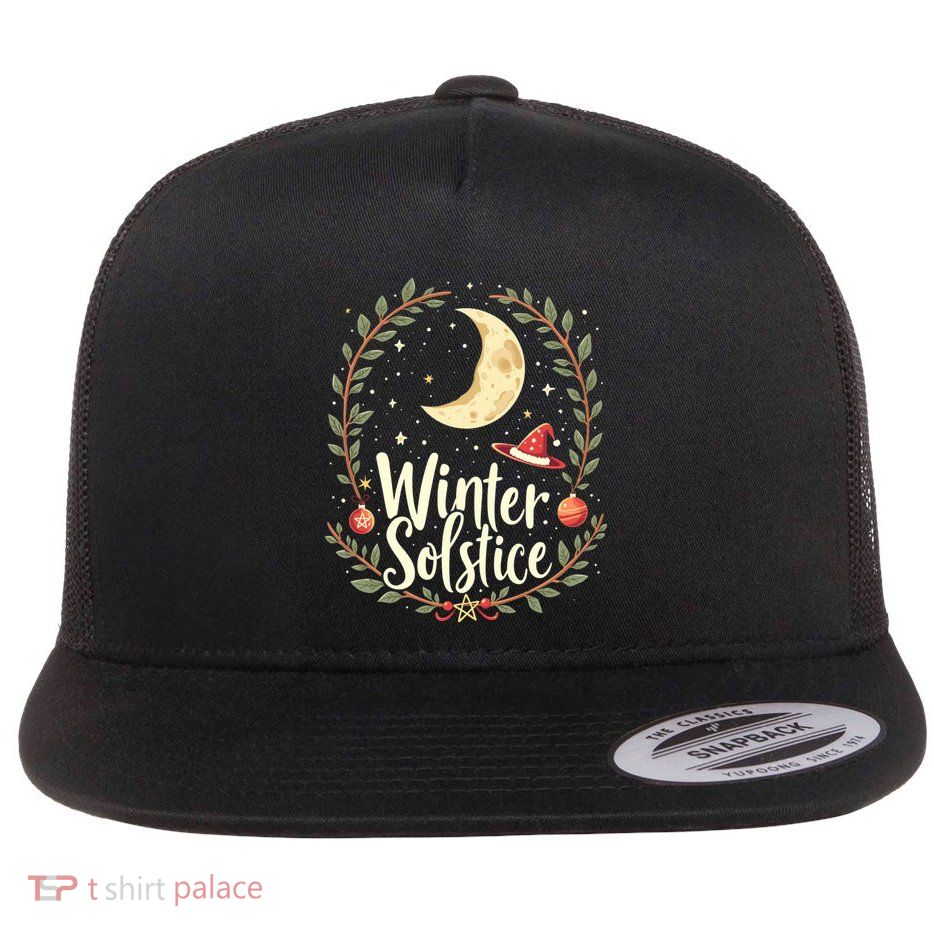 Winter Solstice Yule Pagan Gift Flat Bill Trucker Hat