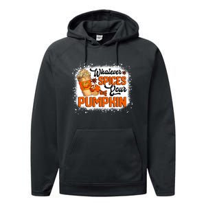 Whatever Spices Your Pumpkin Autumn Halloween Thanksgiving Performance Fleece Hoodie