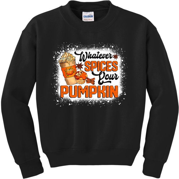 Whatever Spices Your Pumpkin Autumn Halloween Thanksgiving Kids Sweatshirt