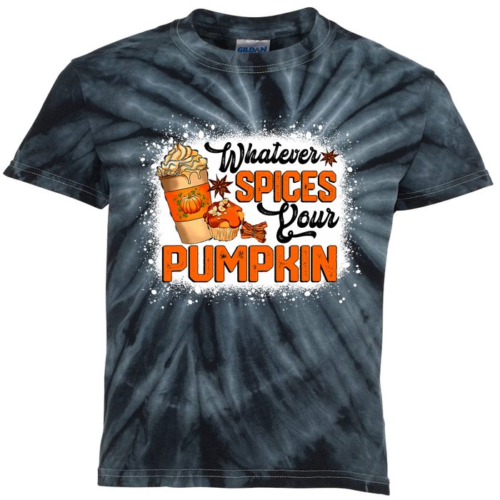 Whatever Spices Your Pumpkin Autumn Halloween Thanksgiving Kids Tie-Dye T-Shirt