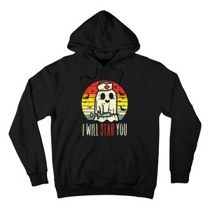 Will Stab You Ghost Nurse Retro Halloween Nursing RN Hoodie