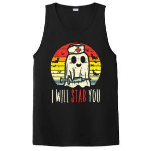 Will Stab You Ghost Nurse Retro Halloween Nursing RN PosiCharge Competitor Tank