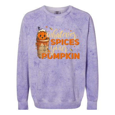 Whatever Spices Your Pumpkin Thanksgiving Autumn Halloween Colorblast Crewneck Sweatshirt