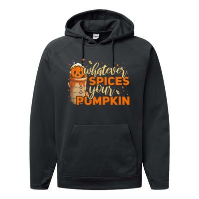 Whatever Spices Your Pumpkin Thanksgiving Autumn Halloween Performance Fleece Hoodie