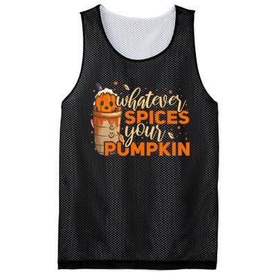 Whatever Spices Your Pumpkin Thanksgiving Autumn Halloween Mesh Reversible Basketball Jersey Tank