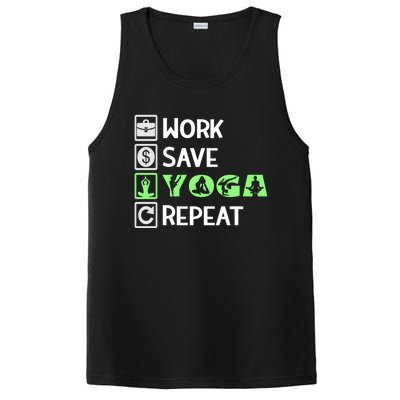 Work Save Yoga Repeat Meditation Namaste Yogi Sport Fitness Gift PosiCharge Competitor Tank