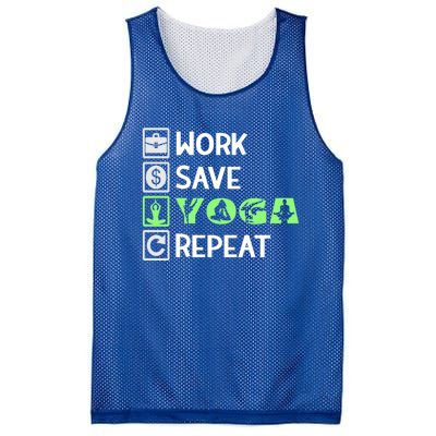 Work Save Yoga Repeat Meditation Namaste Yogi Sport Fitness Gift Mesh Reversible Basketball Jersey Tank