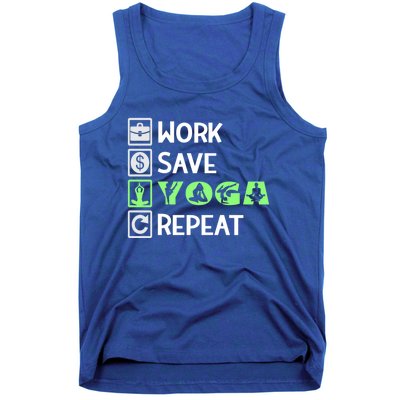 Work Save Yoga Repeat Meditation Namaste Yogi Sport Fitness Gift Tank Top