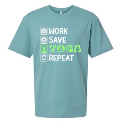 Work Save Yoga Repeat Meditation Namaste Yogi Sport Fitness Gift Sueded Cloud Jersey T-Shirt