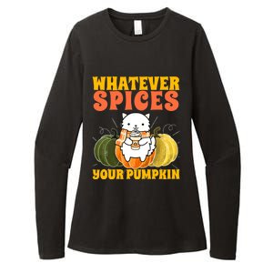 Whatever Spices Your Pumpkin Groovy Fall Season Halloween Womens CVC Long Sleeve Shirt