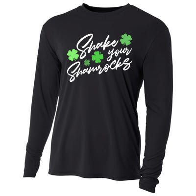 Wo Shake Your Shamrocks Funny St Patrick's Day Cooling Performance Long Sleeve Crew