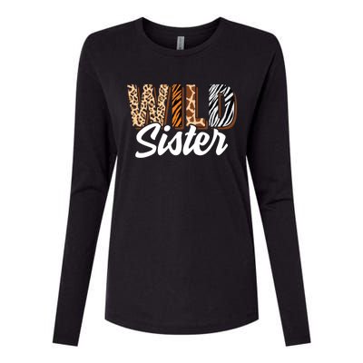 Wild Sister Zoo Born Two Be Wild Bgiftday Safari Jungle Animal Gift Womens Cotton Relaxed Long Sleeve T-Shirt