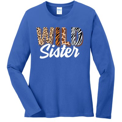 Wild Sister Zoo Born Two Be Wild Bgiftday Safari Jungle Animal Gift Ladies Long Sleeve Shirt