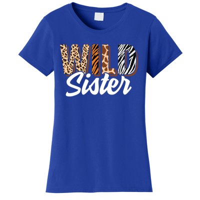 Wild Sister Zoo Born Two Be Wild Bgiftday Safari Jungle Animal Gift Women's T-Shirt