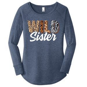 Wild Sister Zoo Born Two Be Wild Bgiftday Safari Jungle Animal Gift Women's Perfect Tri Tunic Long Sleeve Shirt