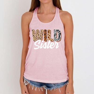 Wild Sister Zoo Born Two Be Wild Bgiftday Safari Jungle Animal Gift Women's Knotted Racerback Tank