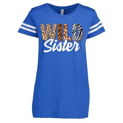 Wild Sister Zoo Born Two Be Wild Bgiftday Safari Jungle Animal Gift Enza Ladies Jersey Football T-Shirt