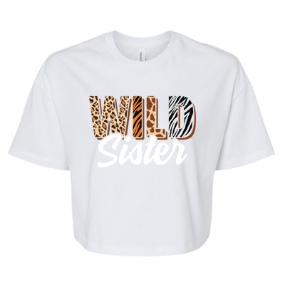 Wild Sister Zoo Born Two Be Wild Bgiftday Safari Jungle Animal Gift Bella+Canvas Jersey Crop Tee