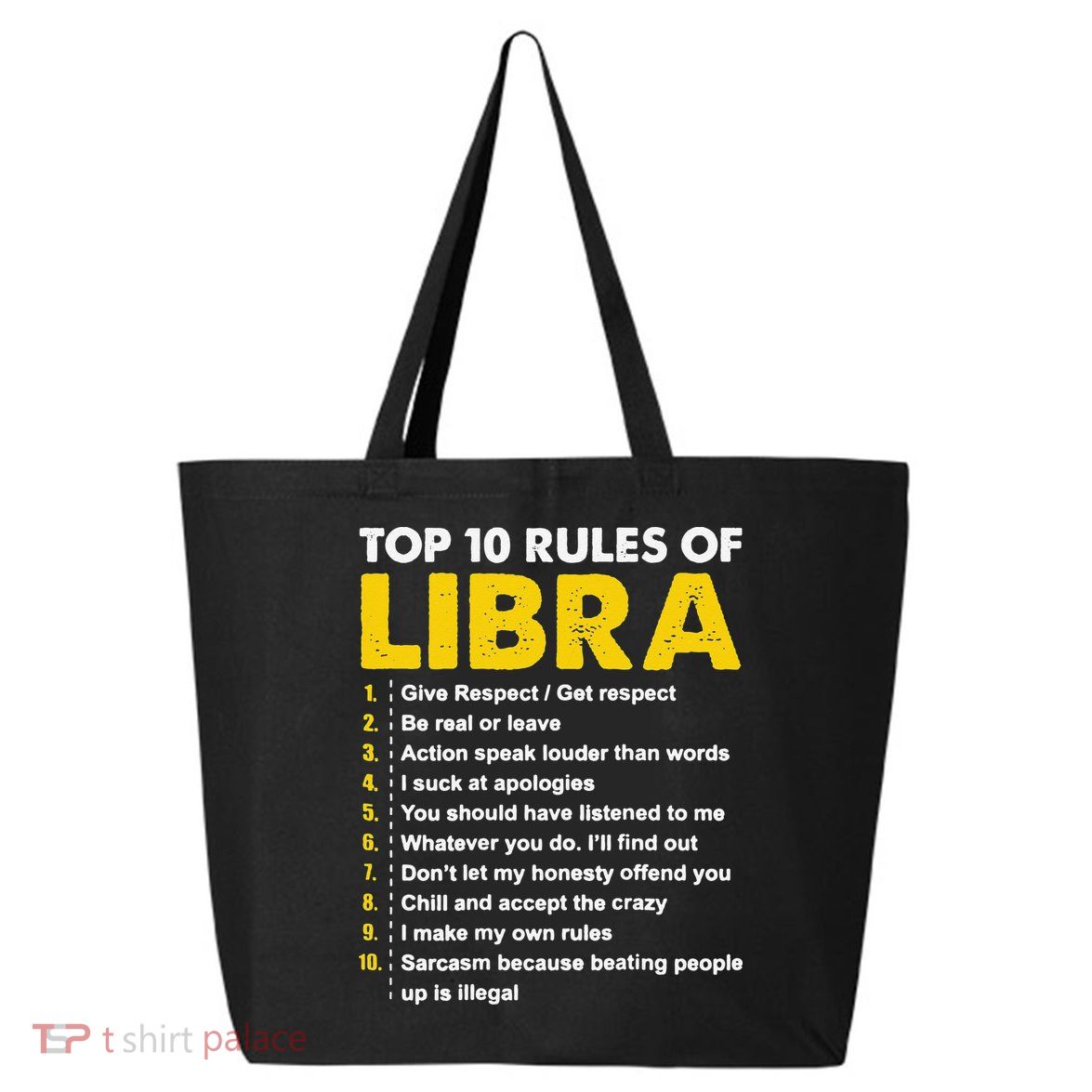 Wo Top 10 Rules Libra Horoscope Birthday Gift 25L Jumbo Tote