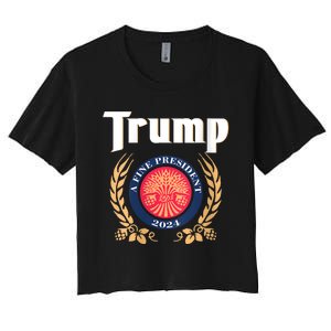 Women Trump 2024 Shirts Trump A Fine President 2024 Women's Crop Top Tee