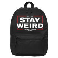 Weird Trump 2024 Stay Weird Donald Trump Jd Vance 16 in Basic Backpack