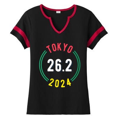 Women Tokyo 262 Marathon 2024 Vneck Ladies Halftime Notch Neck Tee