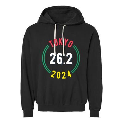 Women Tokyo 262 Marathon 2024 Vneck Garment-Dyed Fleece Hoodie